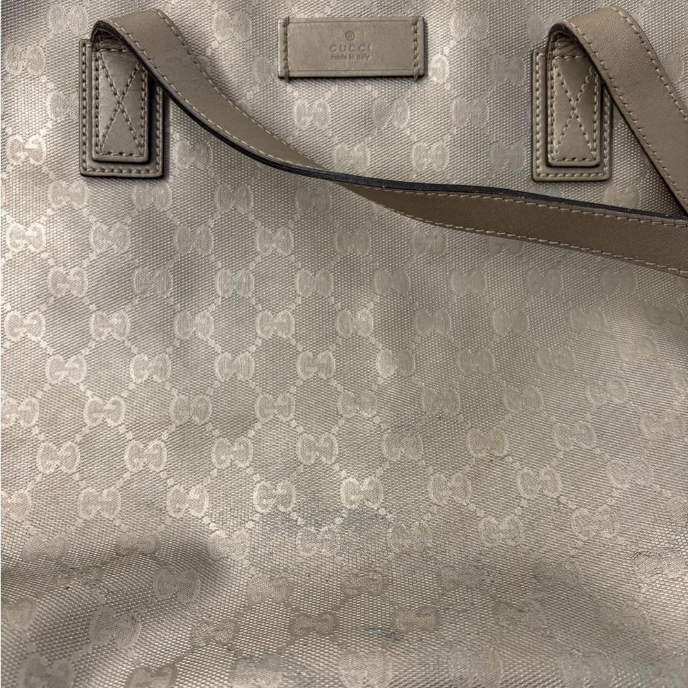 GUCCI GG CANVAS TOTE BAG CHAMPAGNE GOLD - Picture 5 of 6